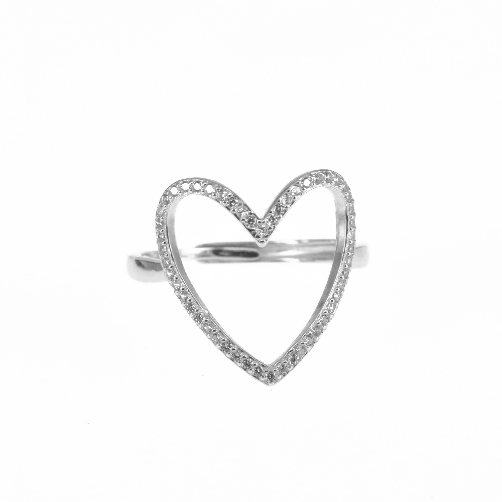 Anelli Con Cuore In Polistirolo Espanso Alta Densità 16,5 Cm - Decorazione Bianca Per Nozze, Fai Da Te E Vetrine, Modello 0468